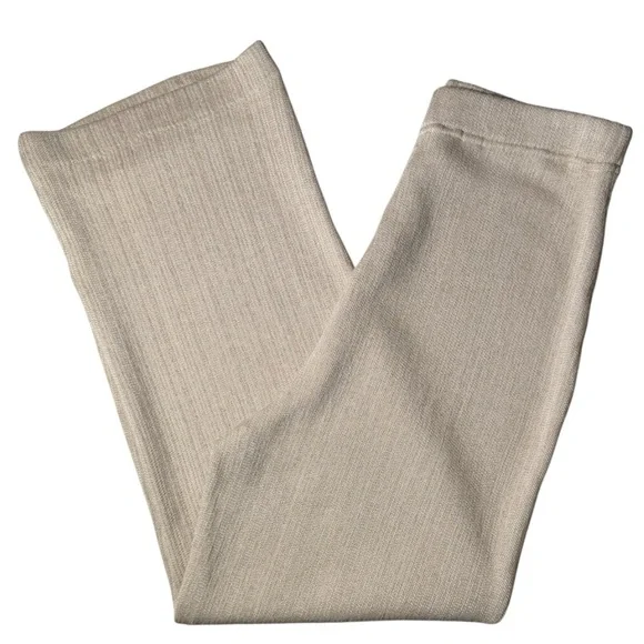 St John Collection Knit Wide Leg Pants 6 Beige Soft Luxury Lounge Old Money - Picture 2 of 9
